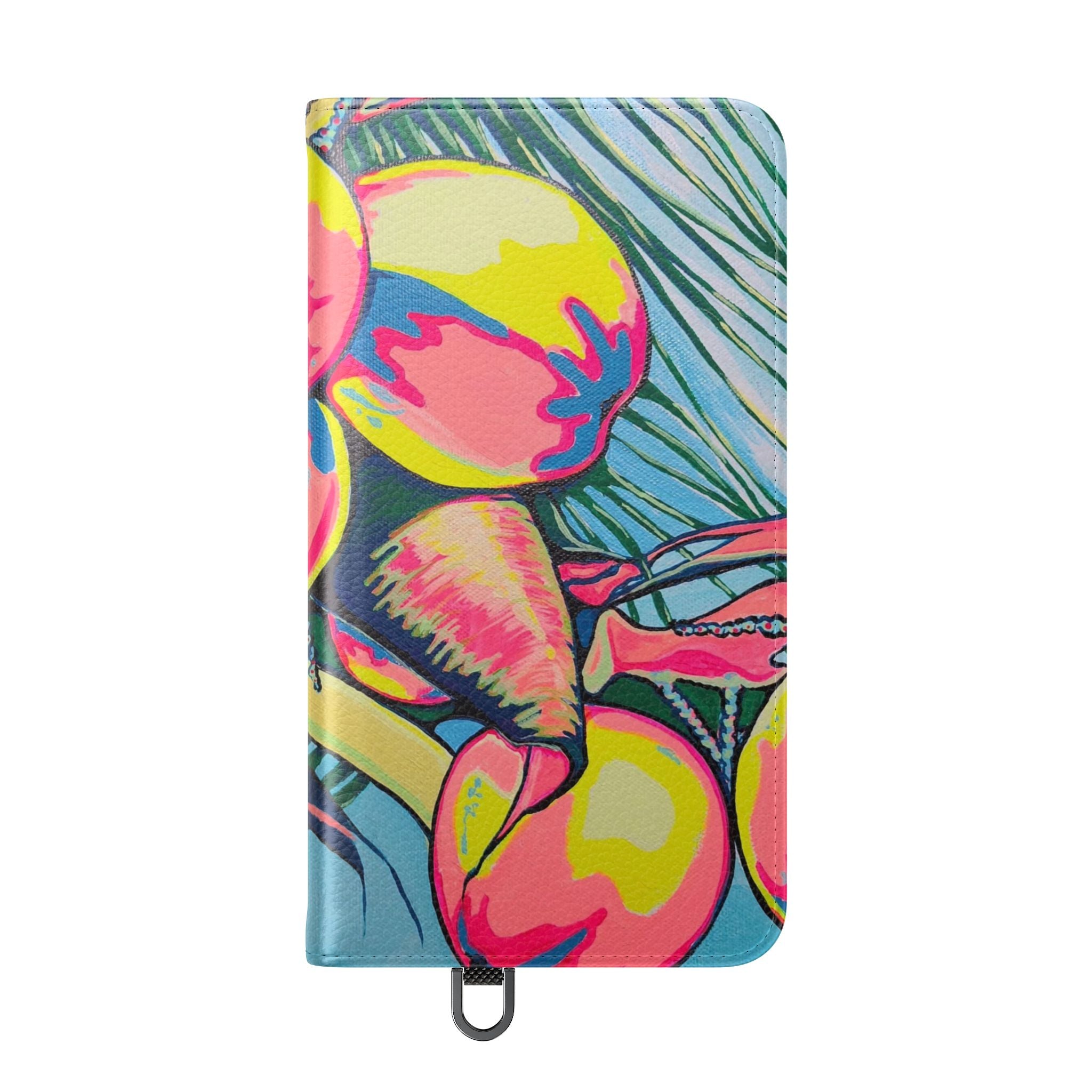 Neon Coconuts Flip Phone Case – Wallet Cover with Card Slots