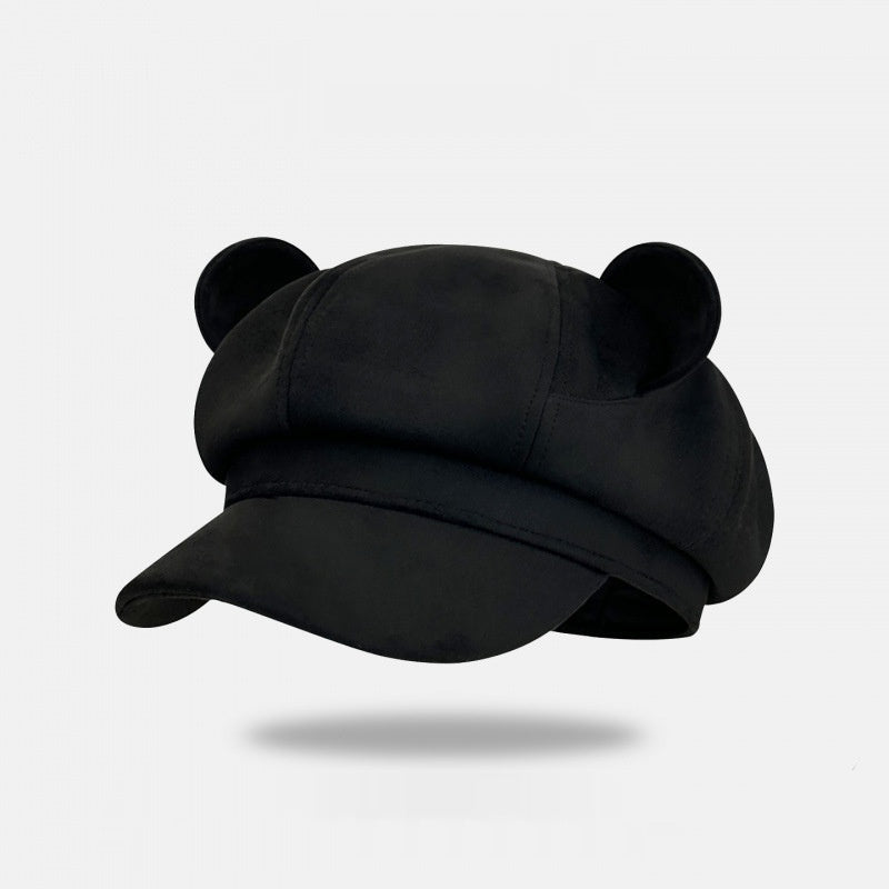 Bear Ears Suede Fleece Hat