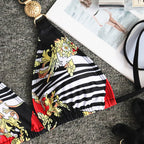 Abstract Print Three Piece Swimwear