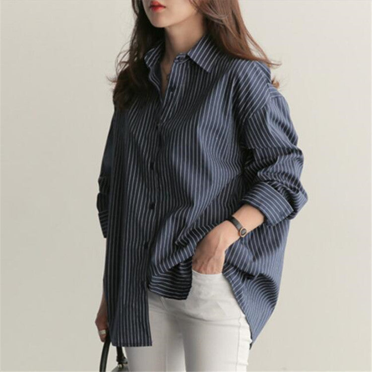 Vertical Stripes BF Long Sleeved Shirt