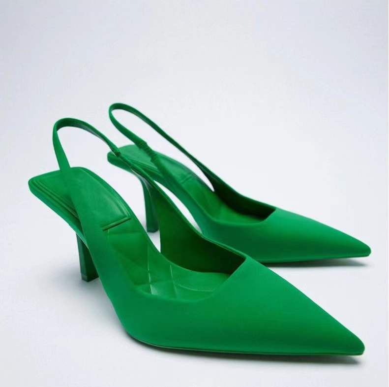 Thin Heel Sling Back Pumps