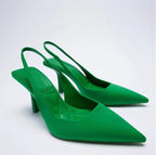 Thin Heel Sling Back Pumps
