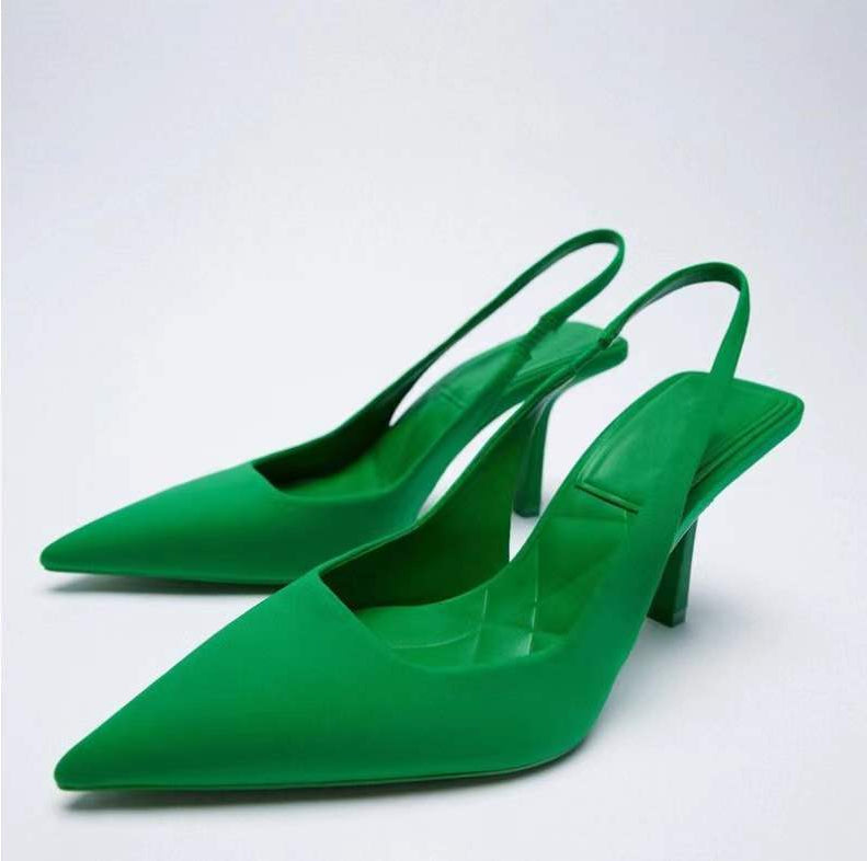 Thin Heel Sling Back Pumps