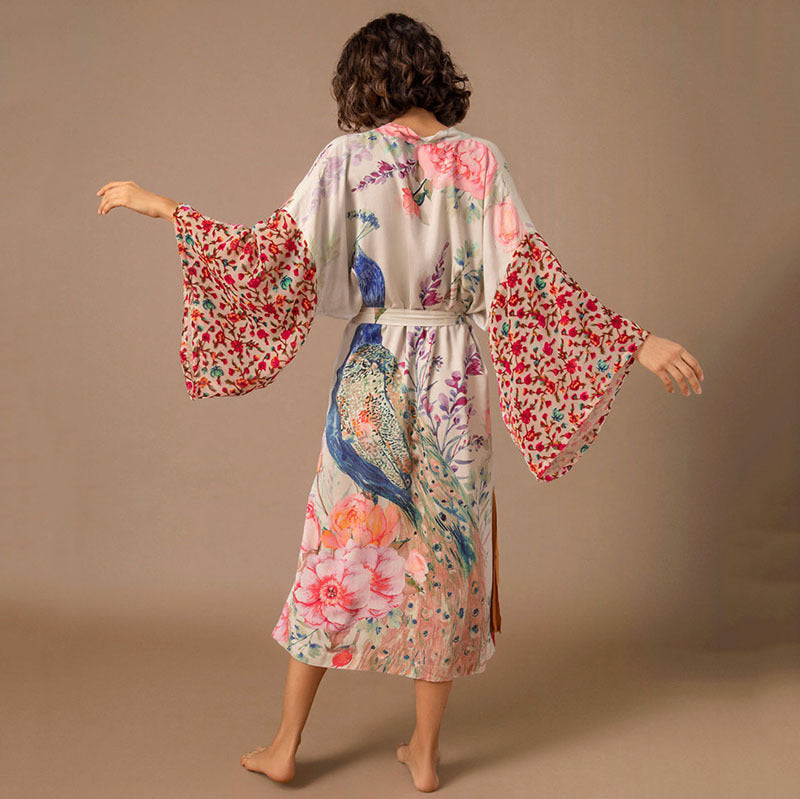 Peacock Print Bikini Cover-up