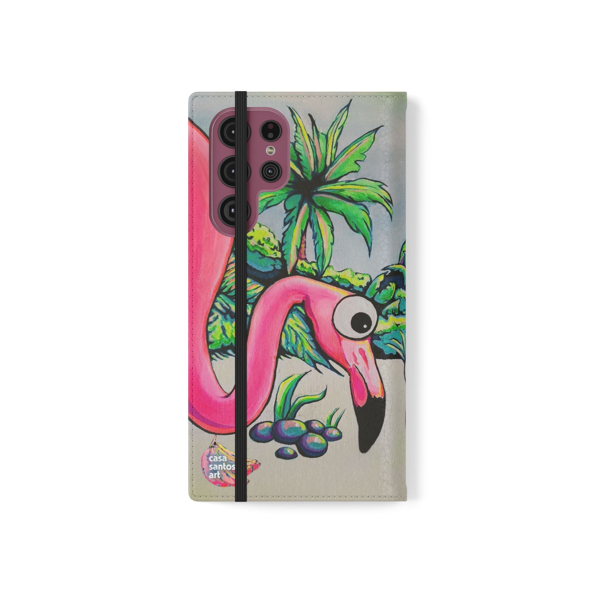 Cyclops Flamingo Family Flip Phone Case – Wallet Cover with Card Slots