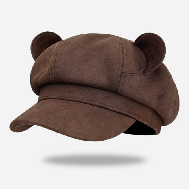 Bear Ears Suede Fleece Hat
