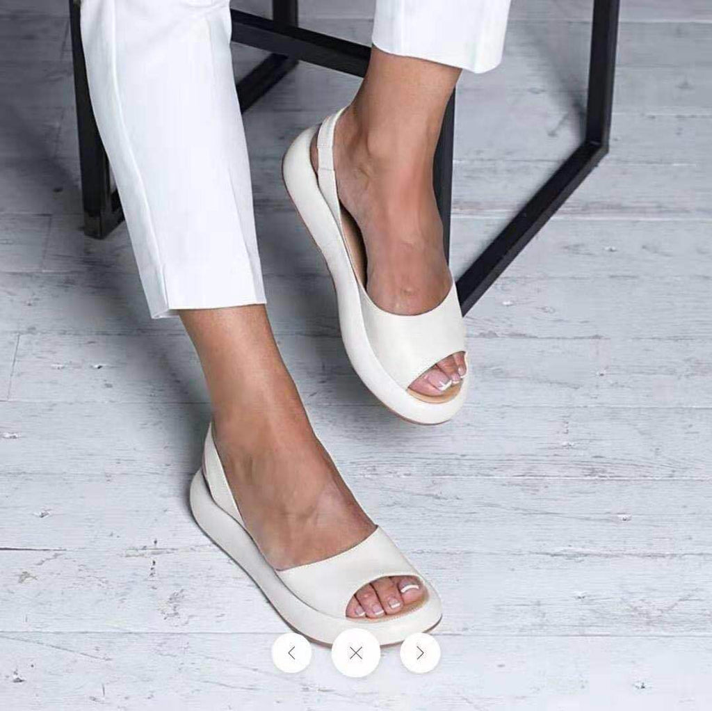Fish Mouth Sling Back Flat Sandals