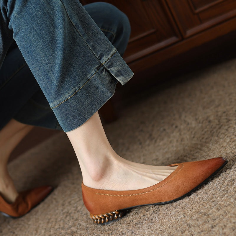 Retro Rub Pointed Toe Flats