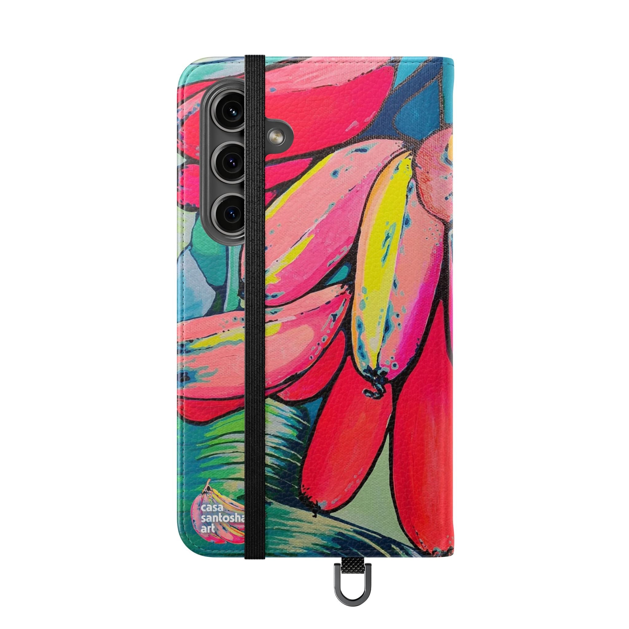 Neon Primitivo Bananas Flip Phone Case – Wallet Cover with Card Slots