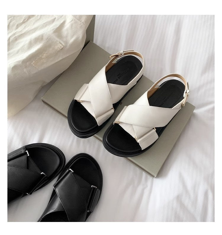 Sandals with Cross Strap Design