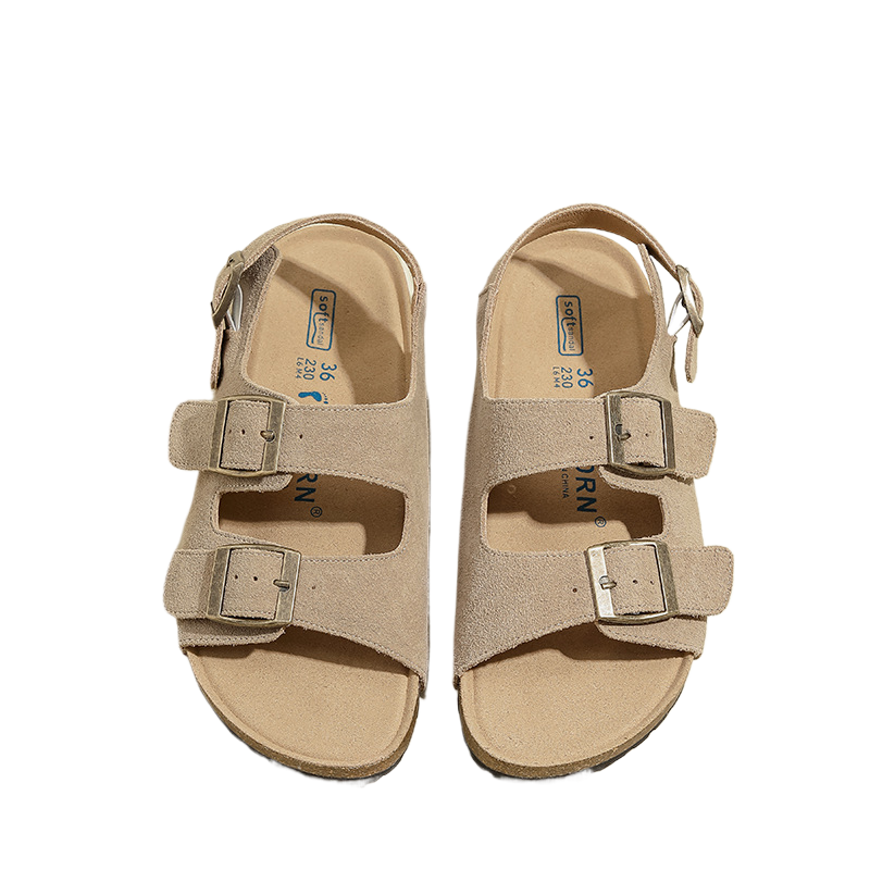 Leather Velcro Closure Sandals