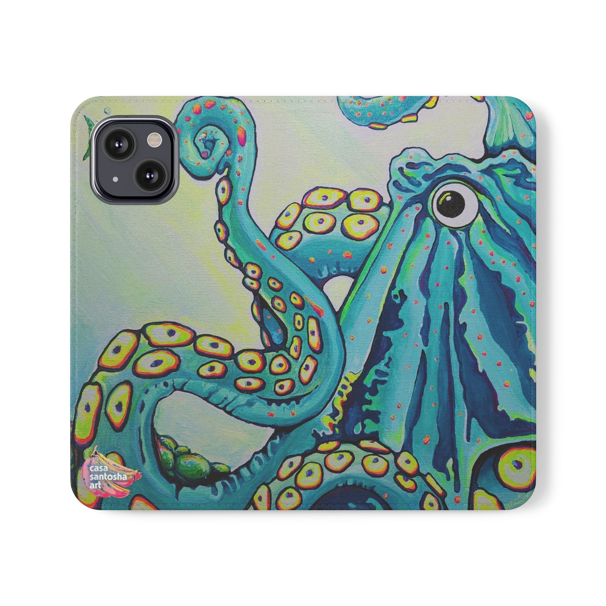 Cyclops Octopus Flip Phone Case – Wallet Cover with Card Slots