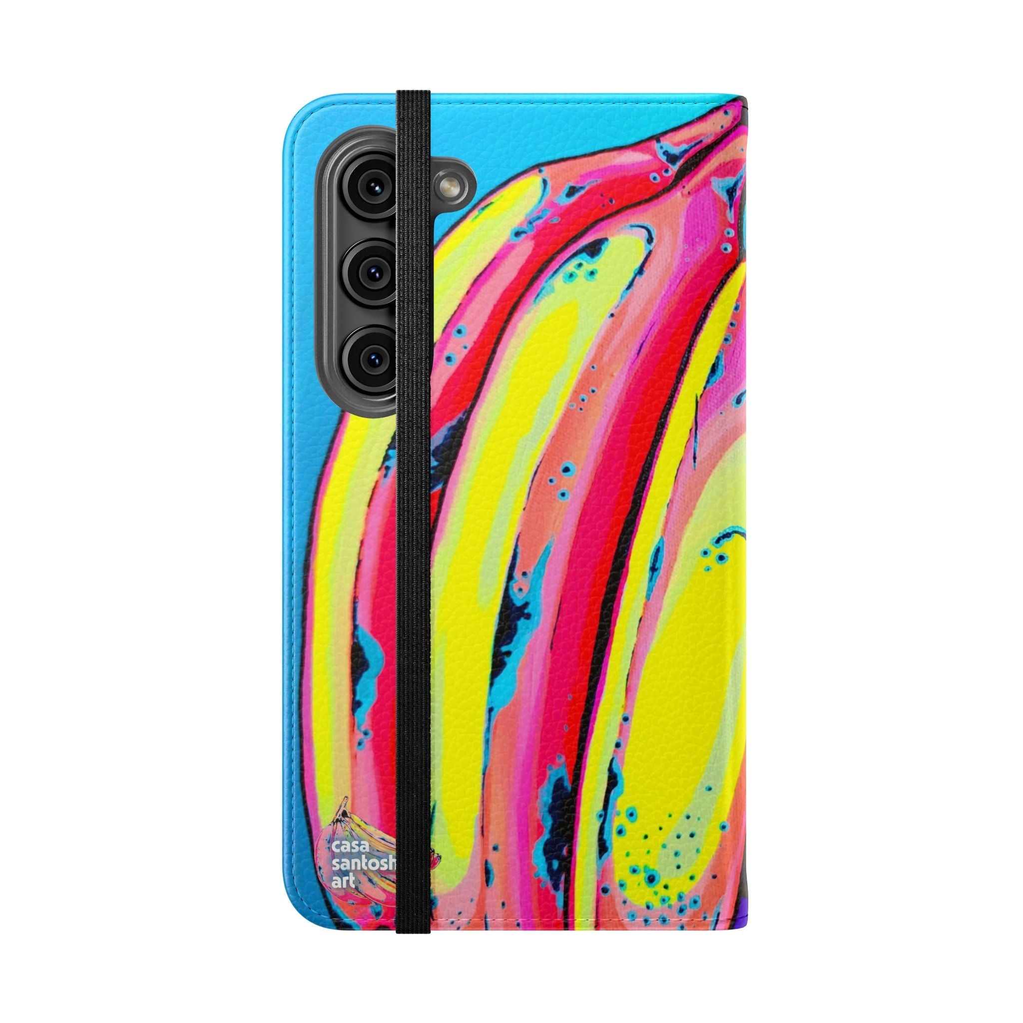 Neon Fat Bananas Flip Phone Case – Wallet Cover with Card Slots