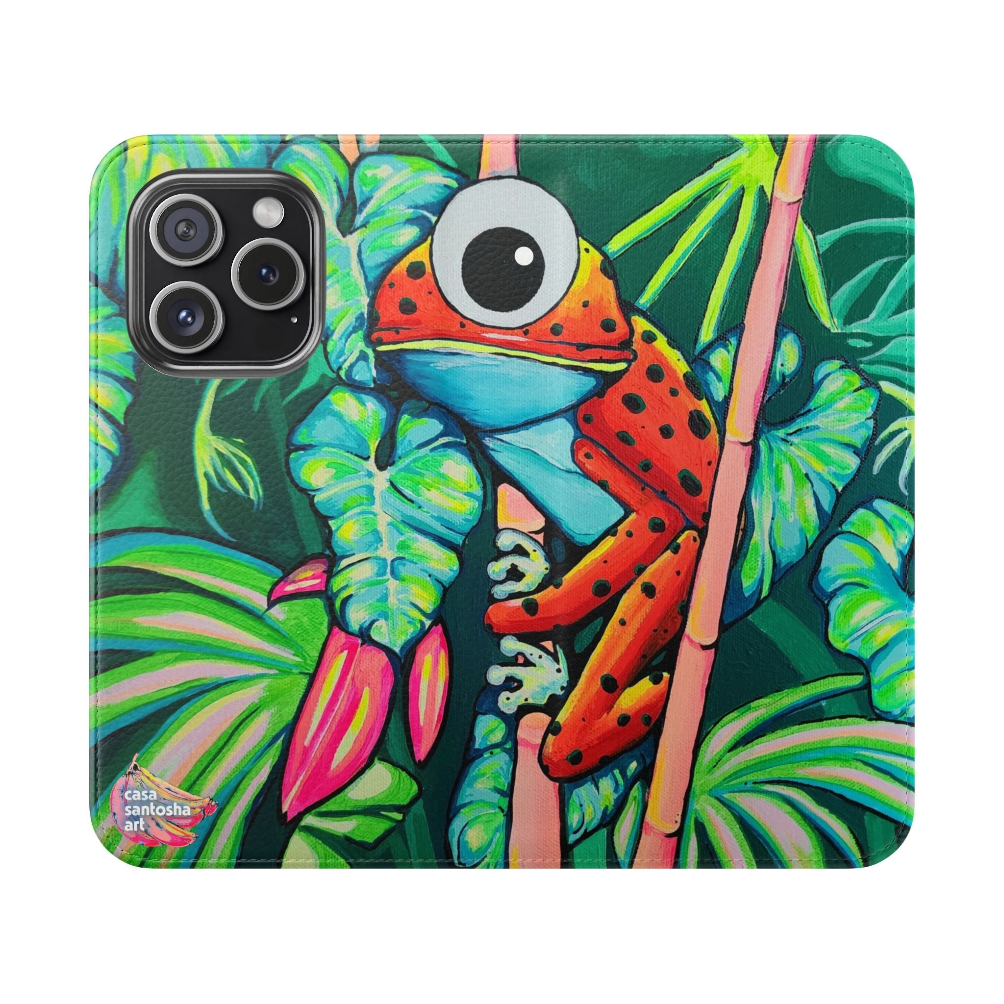 Cyclops Red Frog Flip Phone Case – Wallet Cover with Card Slots