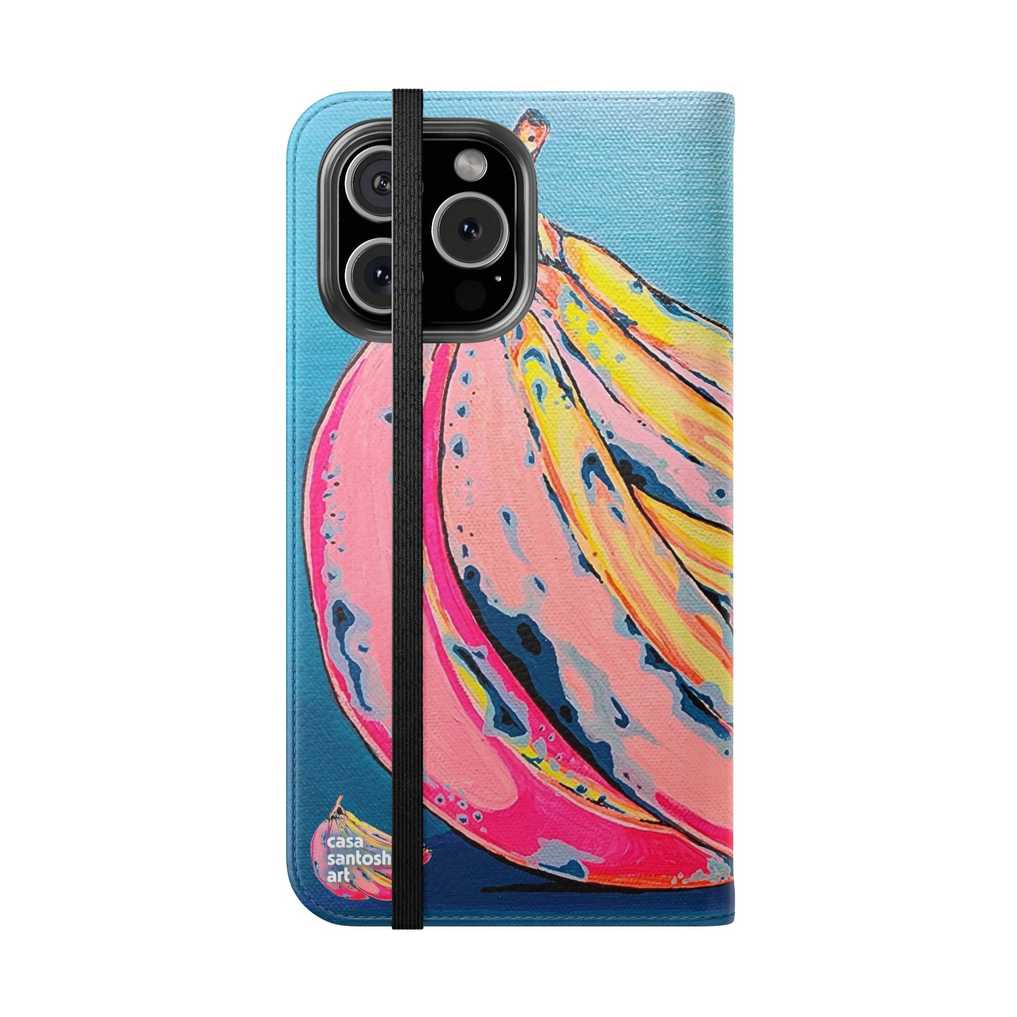 Neon Bananas Flip Phone Case – Wallet Cover with Card Slots