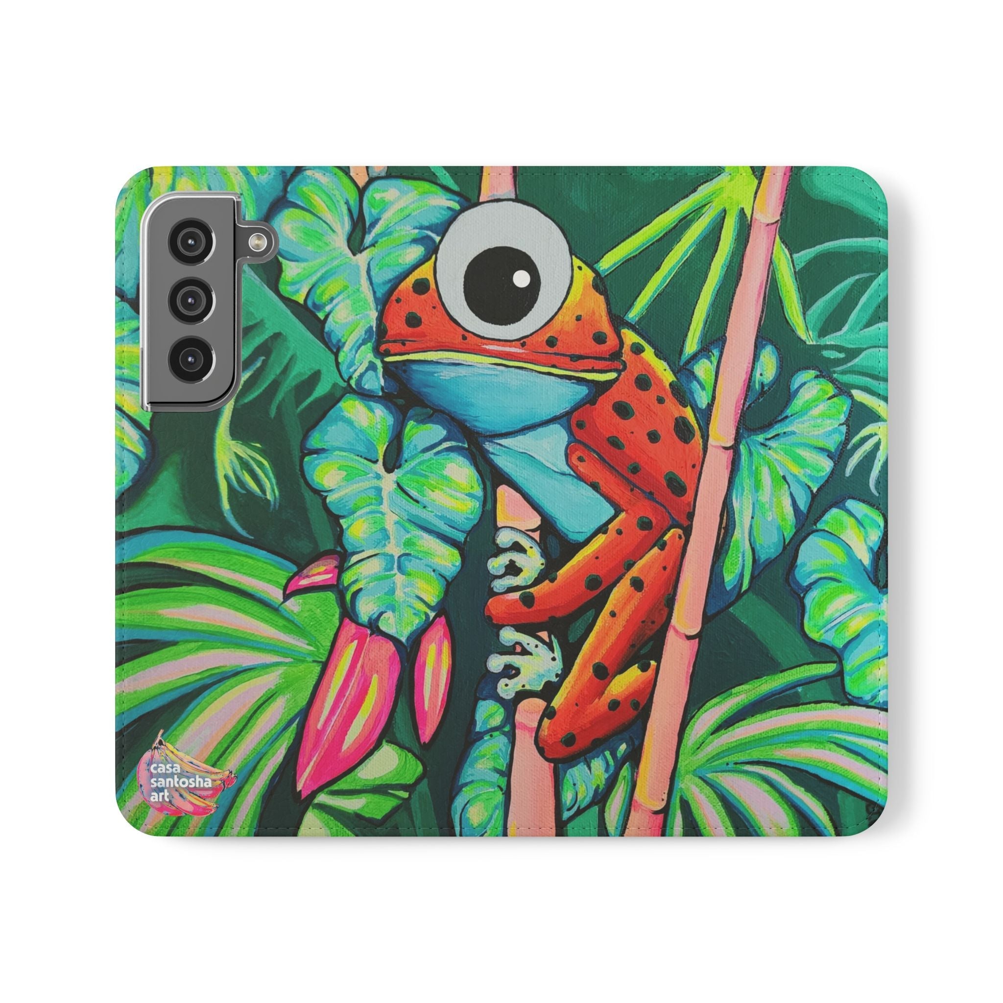 Cyclops Red Frog Flip Phone Case – Wallet Cover with Card Slots
