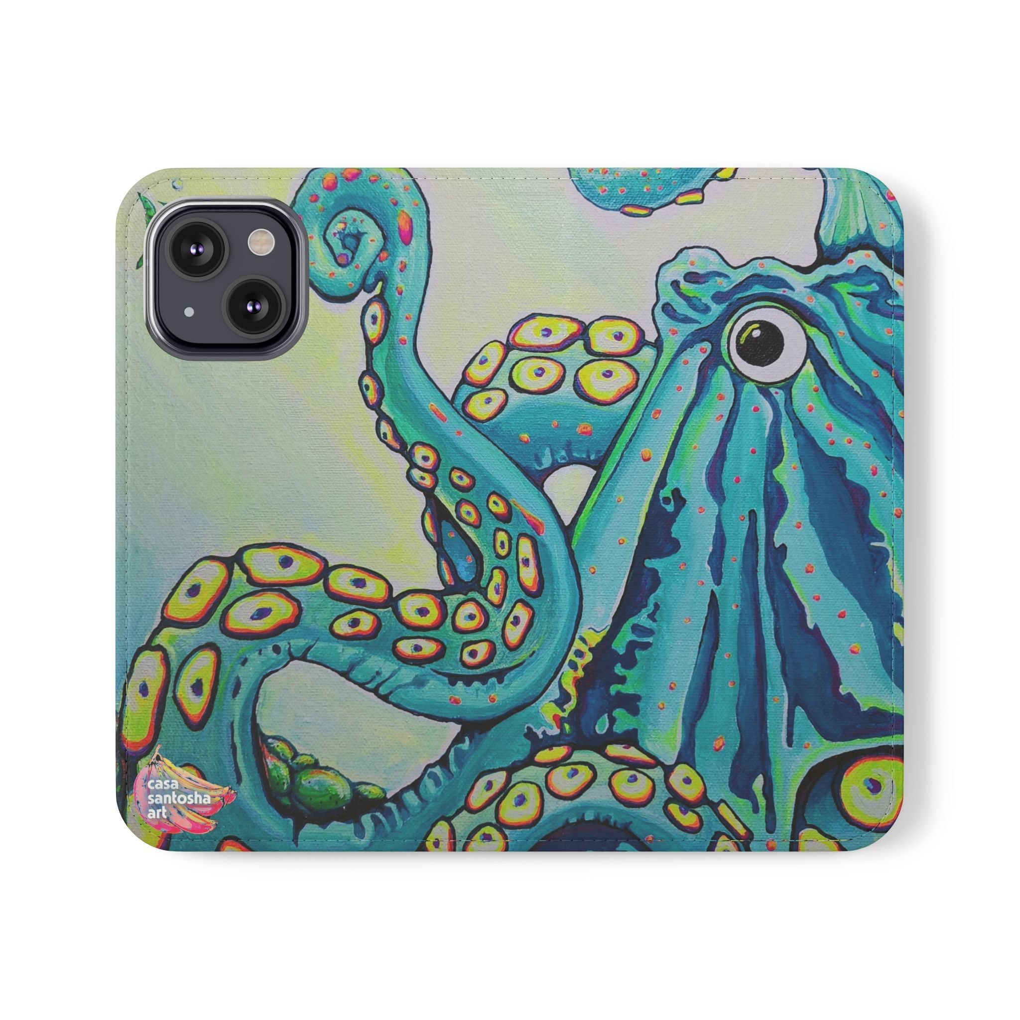 Cyclops Octopus Flip Phone Case – Wallet Cover with Card Slots