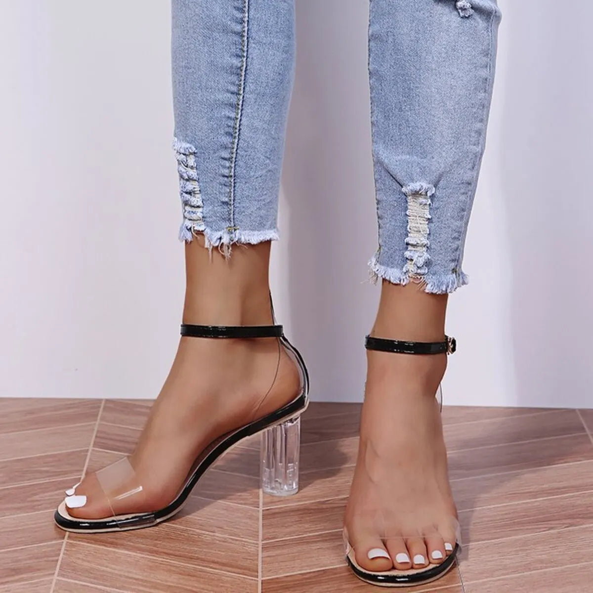 Block Heel Ankle Strap Sandals