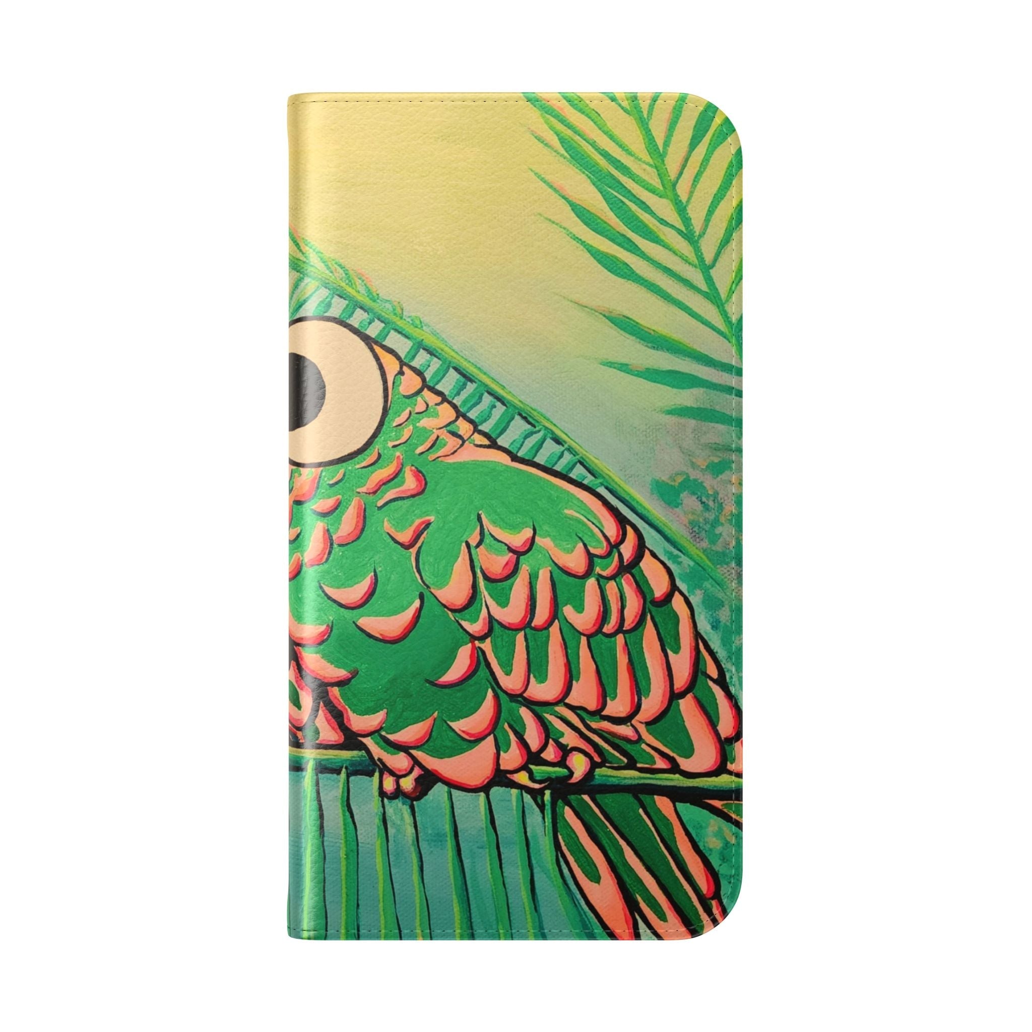 Chatty Cyclops Parrots Flip Phone Case – Wallet Cover with Card Slots