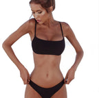 Split Sexy Two-piece Tube Top Bikini Swimsuit