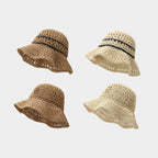 Crocheted Breathable Straw Bucket Hat