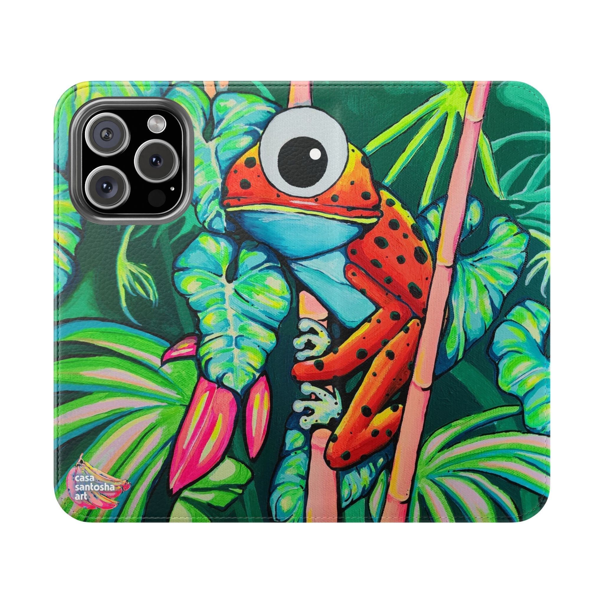 Cyclops Red Frog Flip Phone Case – Wallet Cover with Card Slots