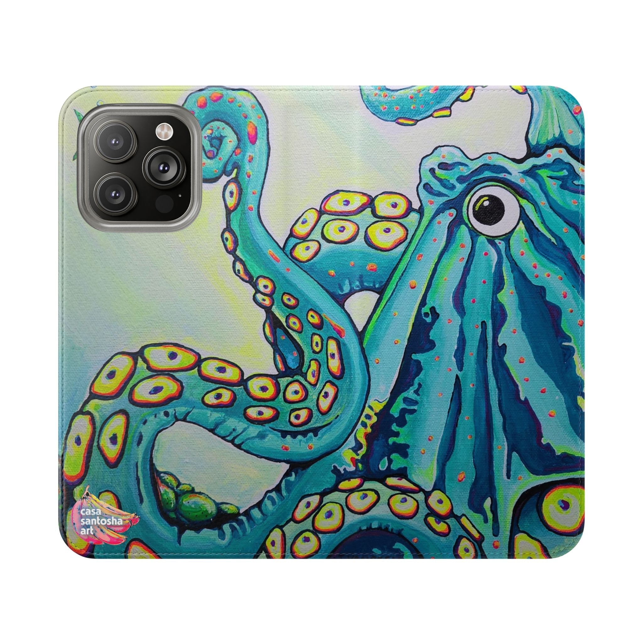Cyclops Octopus Flip Phone Case – Wallet Cover with Card Slots