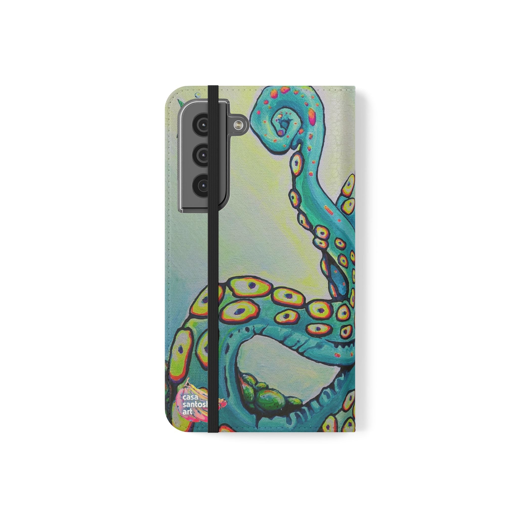 Cyclops Octopus Flip Phone Case – Wallet Cover with Card Slots