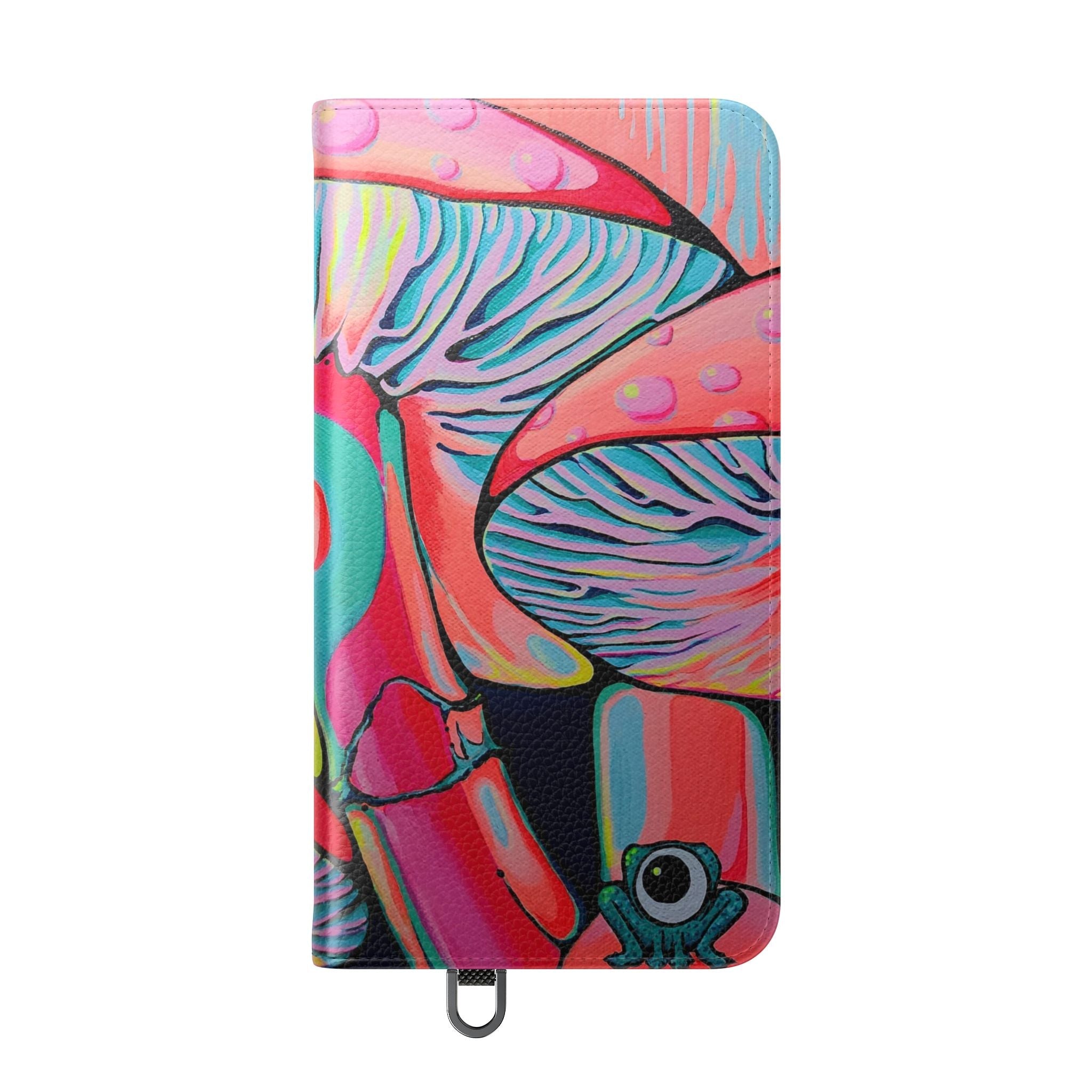 Trippy Mushrooms Flip Phone Case – Wallet Cover with Card Slots