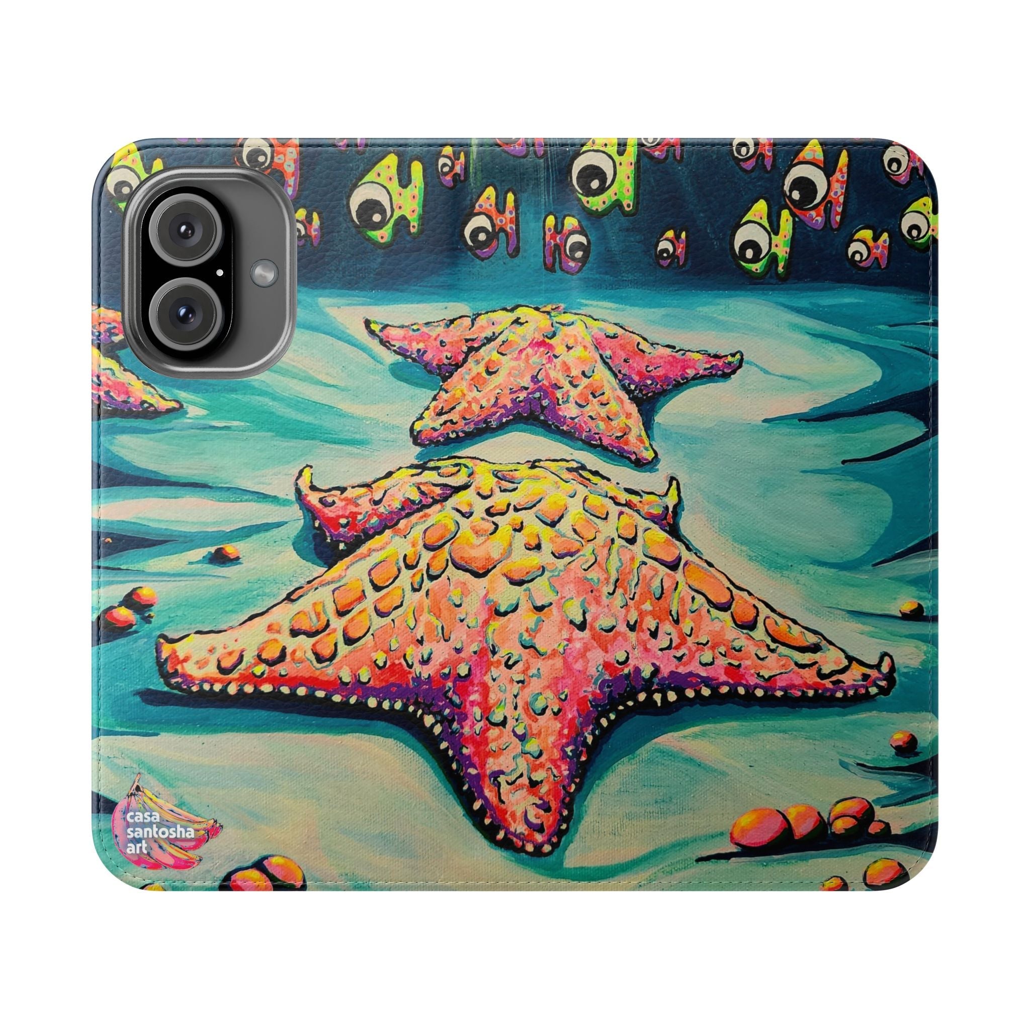 Cyclops Starfish Flip Phone Case – Wallet Cover with Card Slots
