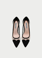 Pointed Toe Breathable Polka-dot Heels