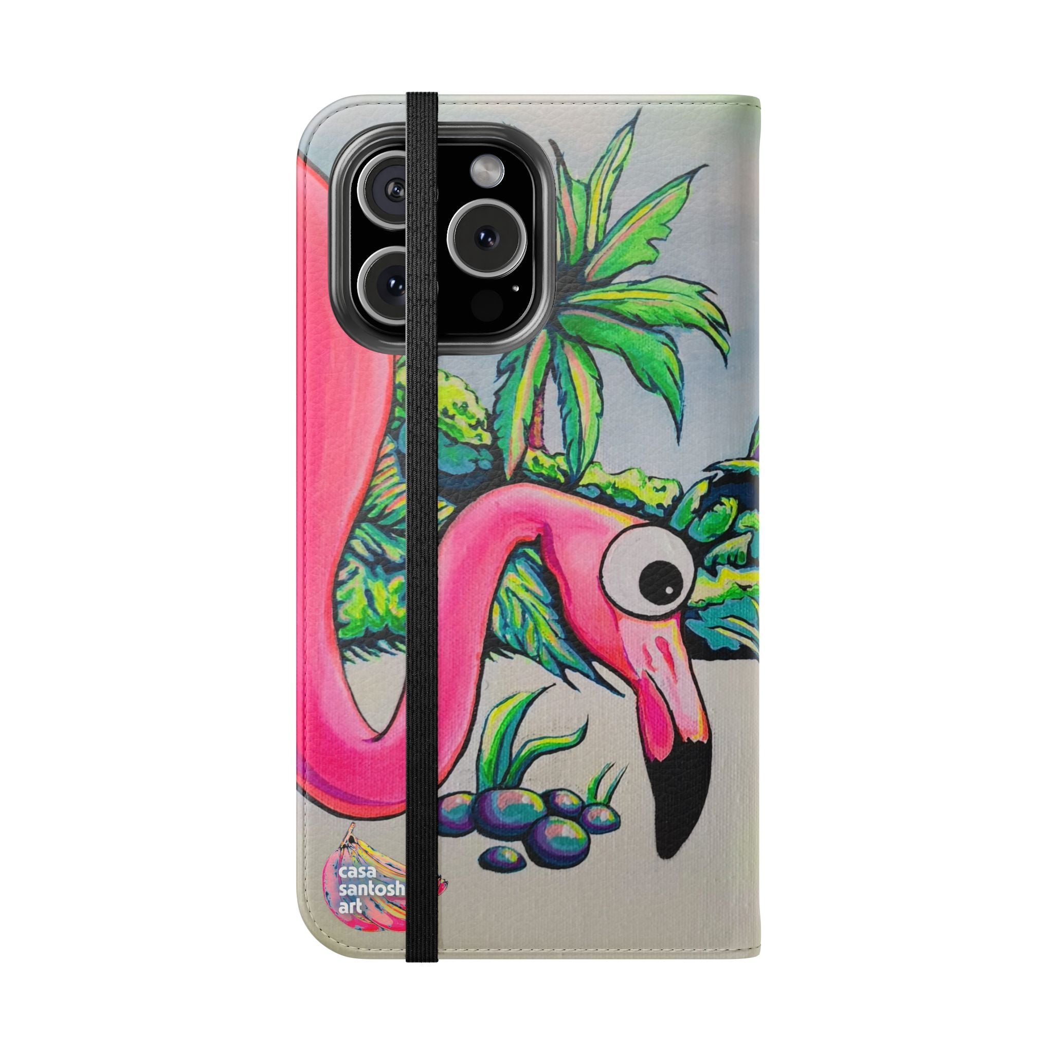 Cyclops Flamingo Family Flip Phone Case – Wallet Cover with Card Slots