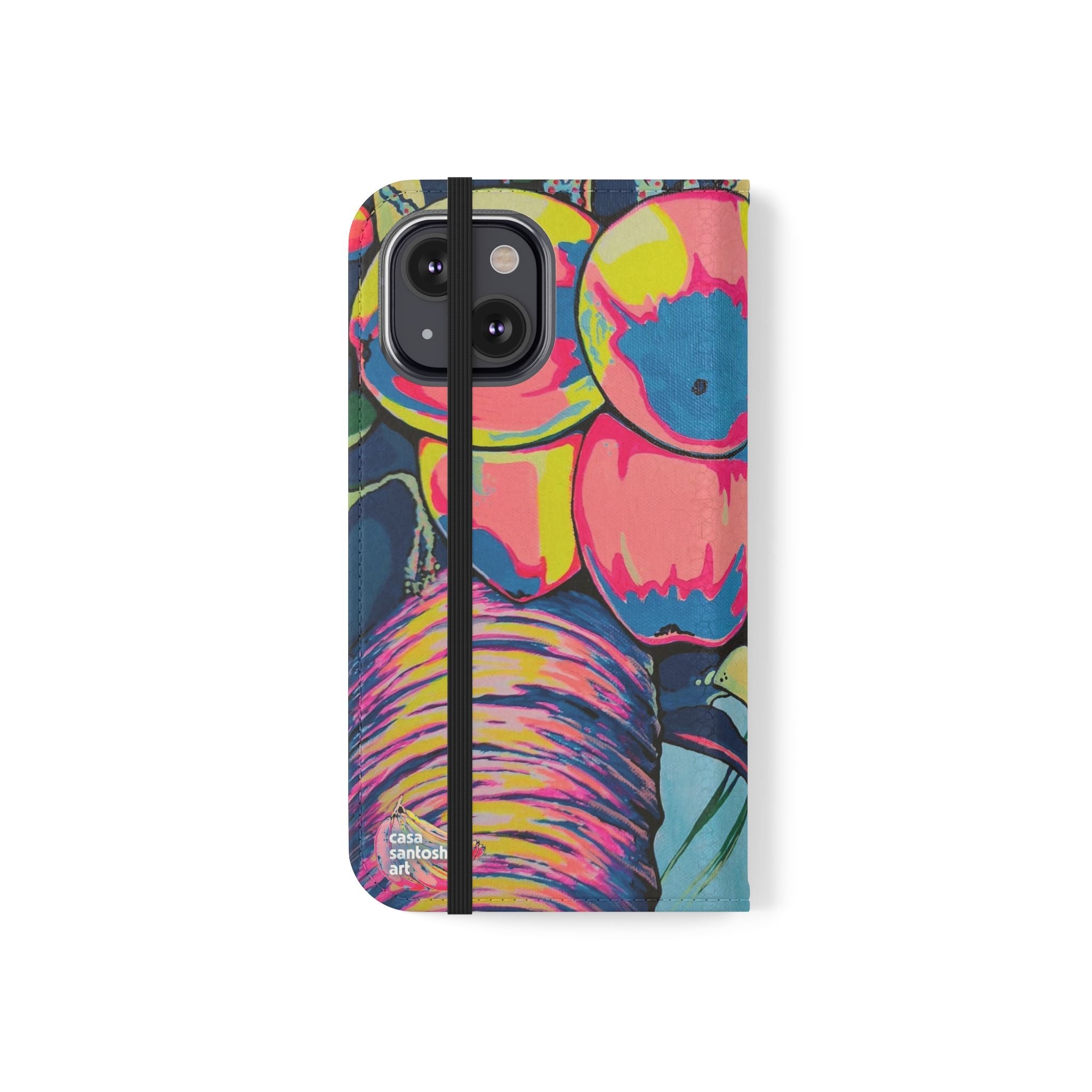 Neon Coconuts Flip Phone Case – Wallet Cover with Card Slots