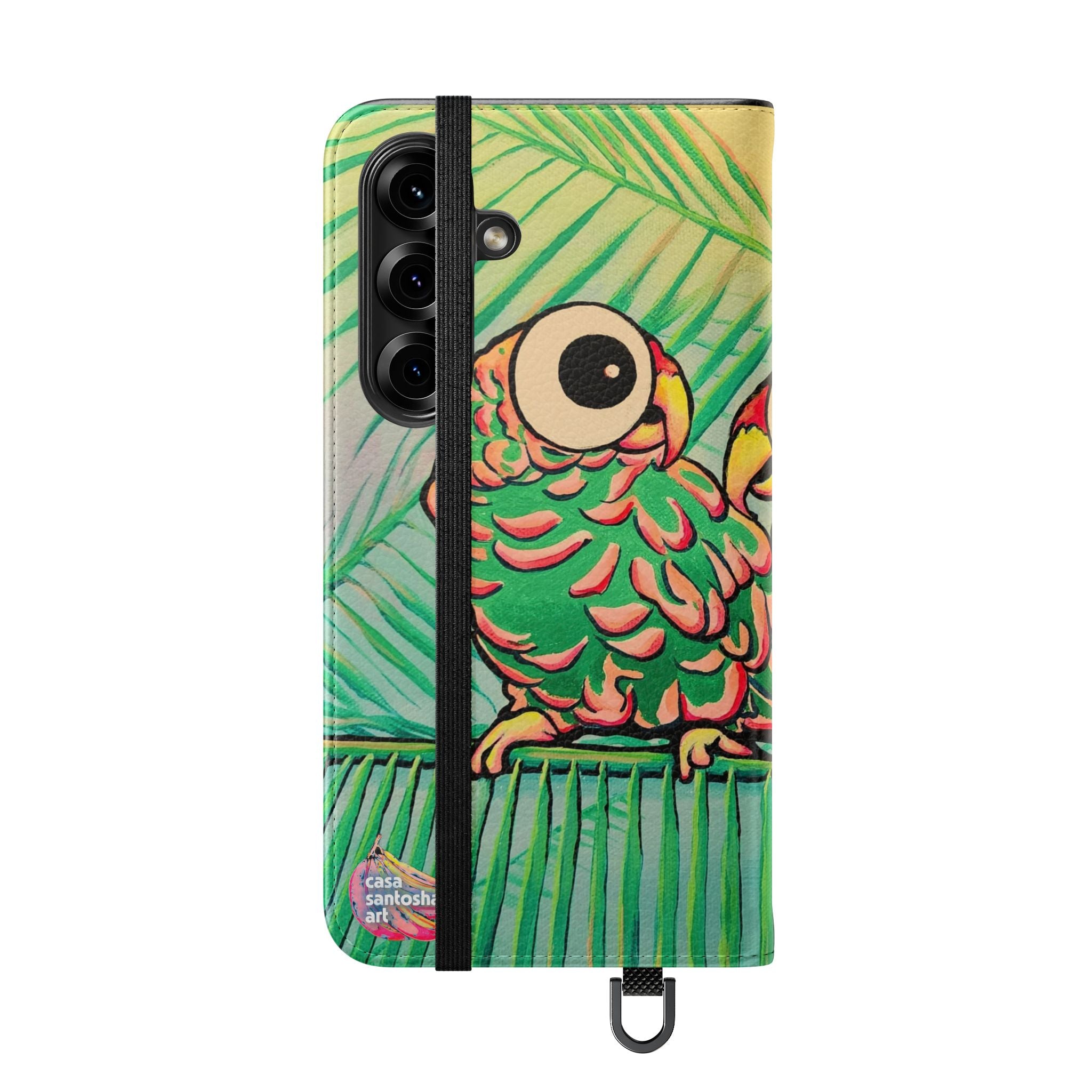 Chatty Cyclops Parrots Flip Phone Case – Wallet Cover with Card Slots