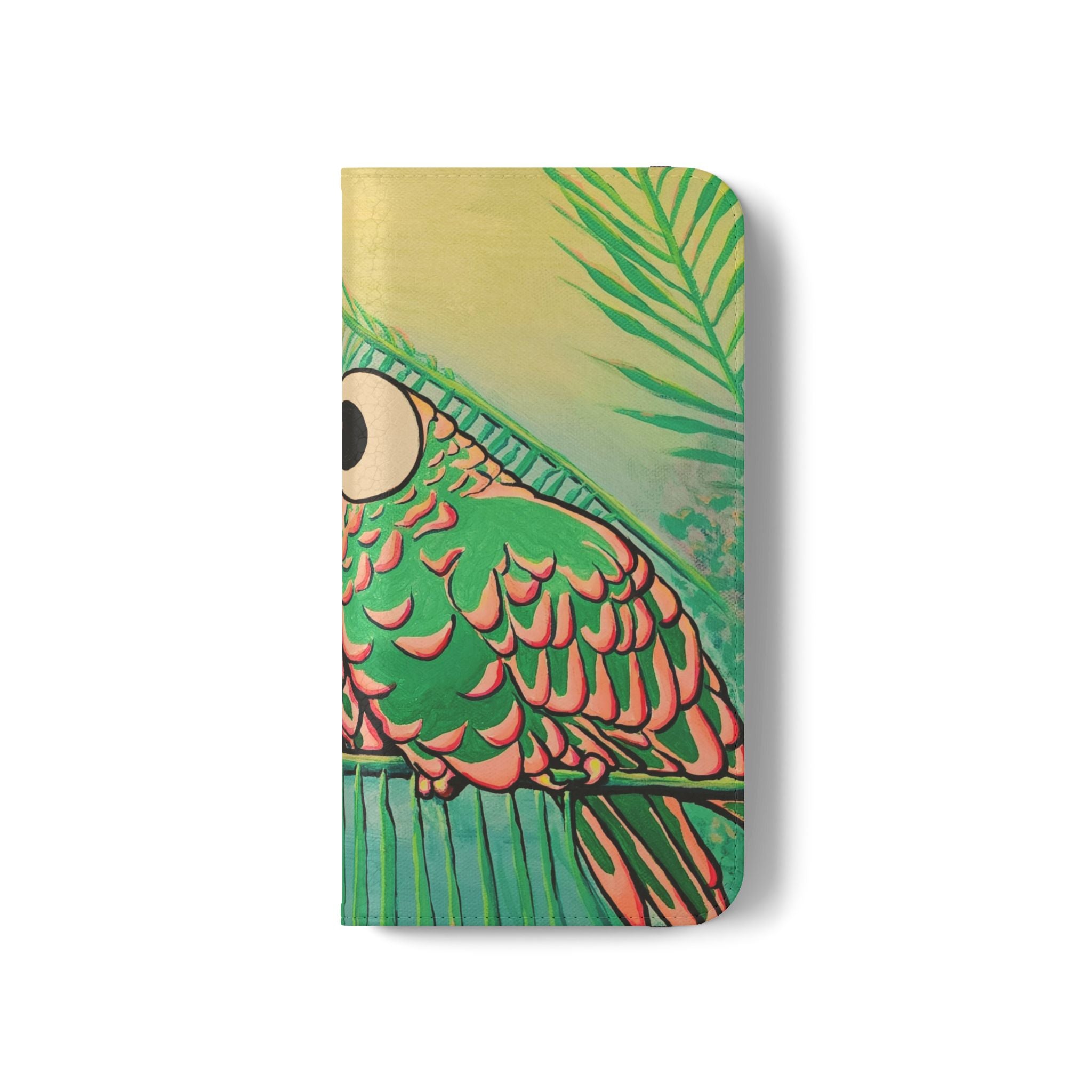Chatty Cyclops Parrots Flip Phone Case – Wallet Cover with Card Slots