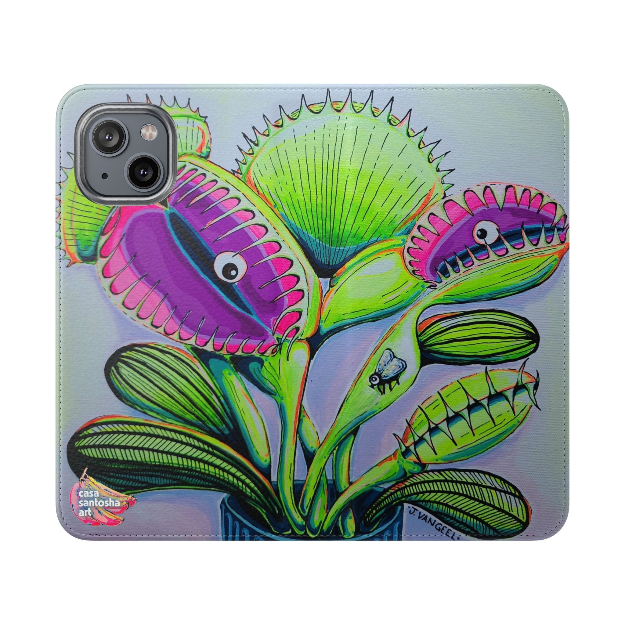 Cyclops Venus Fly Trap Flip Phone Case – Wallet Cover with Card Slots