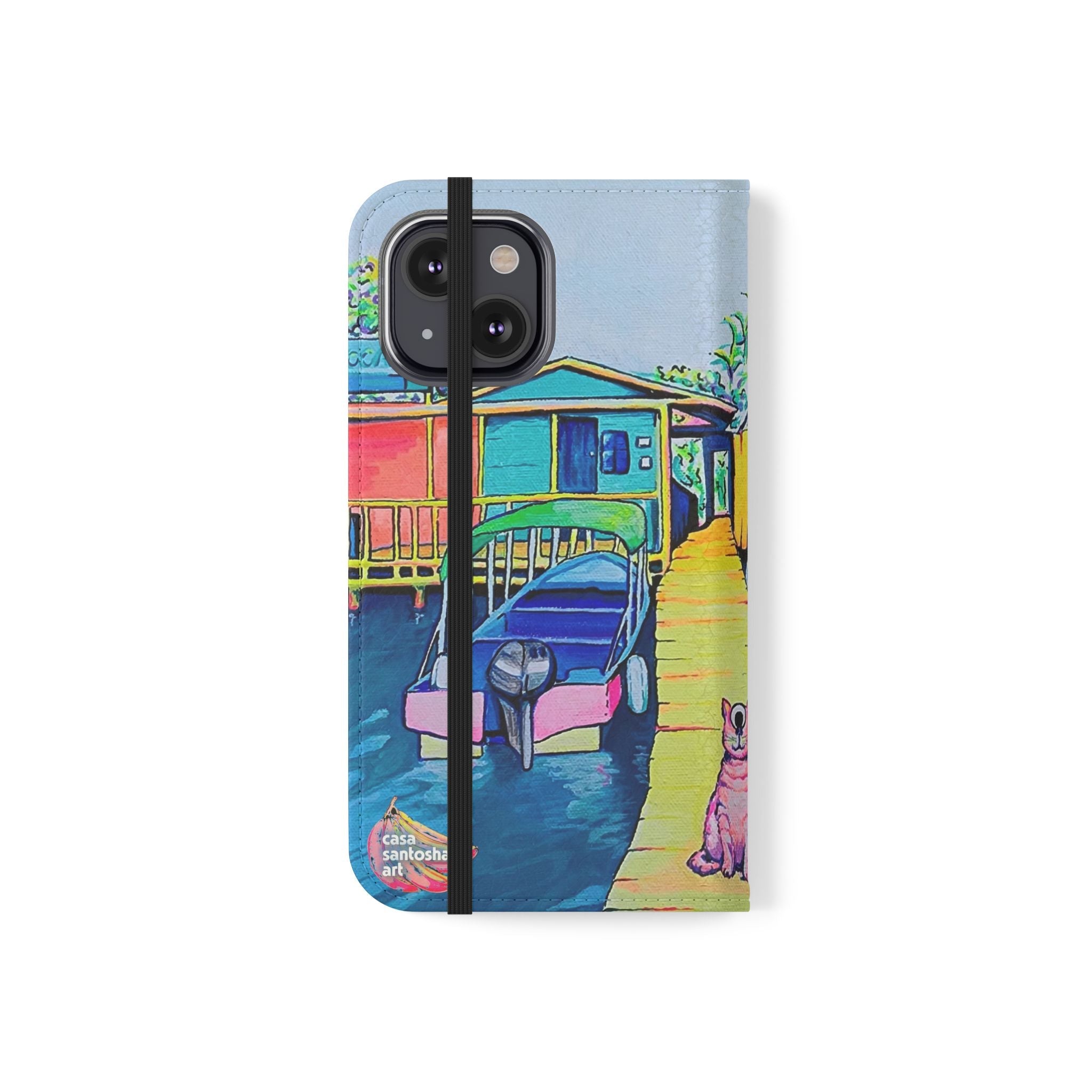 Cyclops Cat and Dog in Bocas Flip Phone Case – Wallet Cover with Card Slots