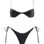 Sequins Triangle Style Bikini Swimsuit