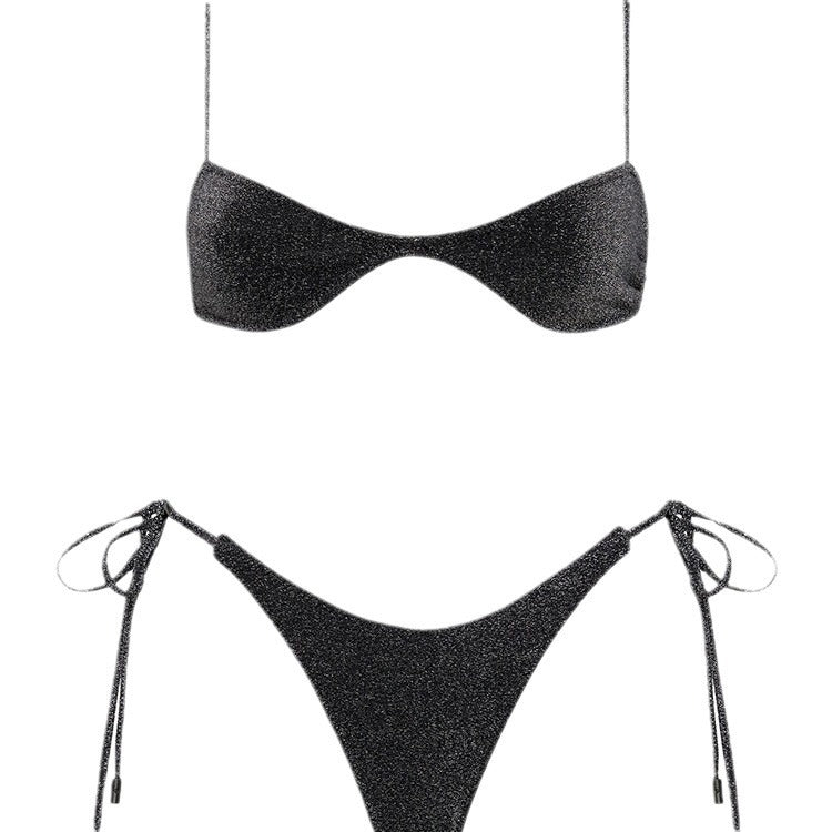 Sequins Triangle Style Bikini Swimsuit