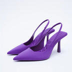 Thin Heel Sling Back Pumps