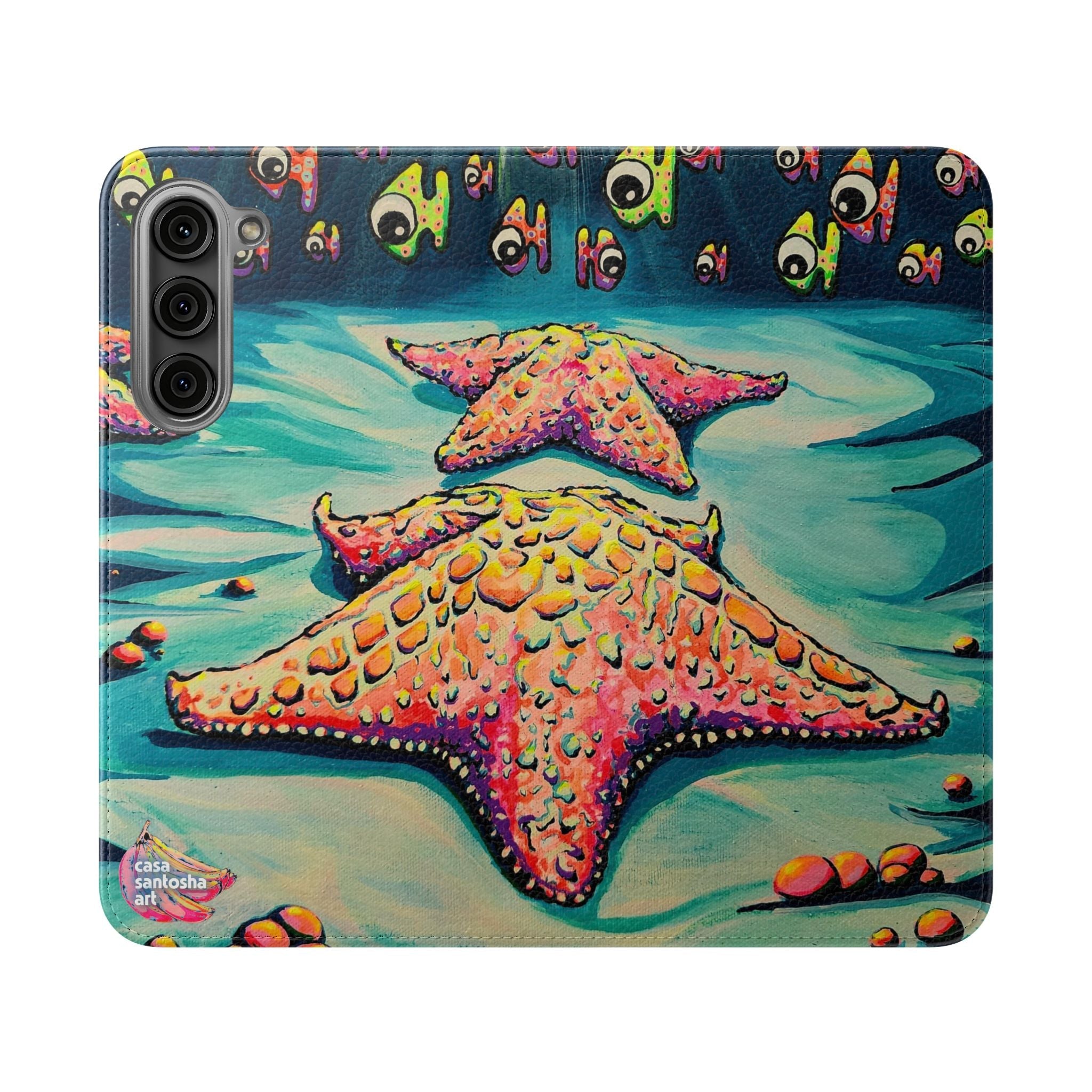 Cyclops Starfish Flip Phone Case – Wallet Cover with Card Slots