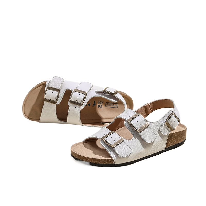 Leather Velcro Closure Sandals