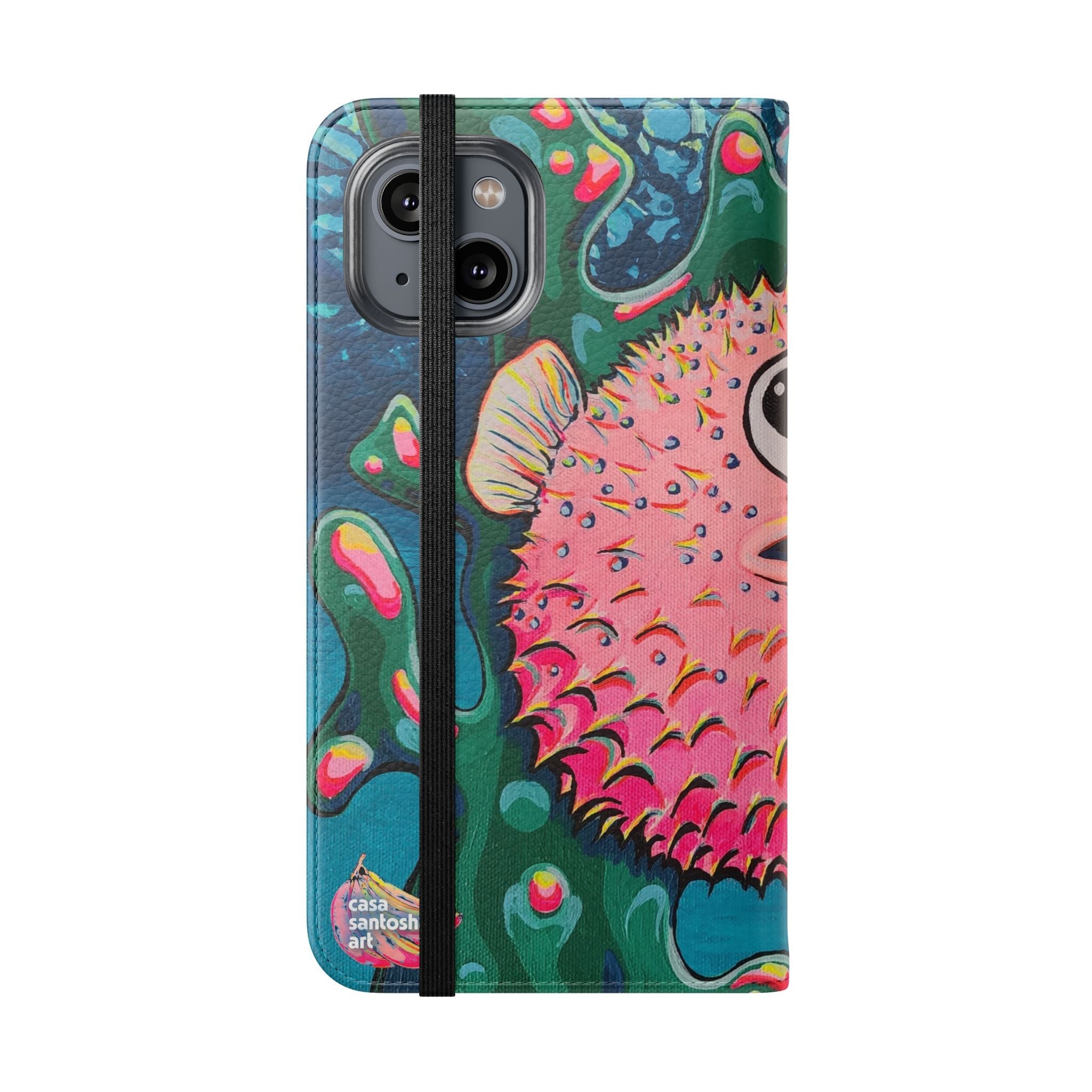Cyclops Pufferfish Flip Phone Case – Wallet Cover with Card Slots