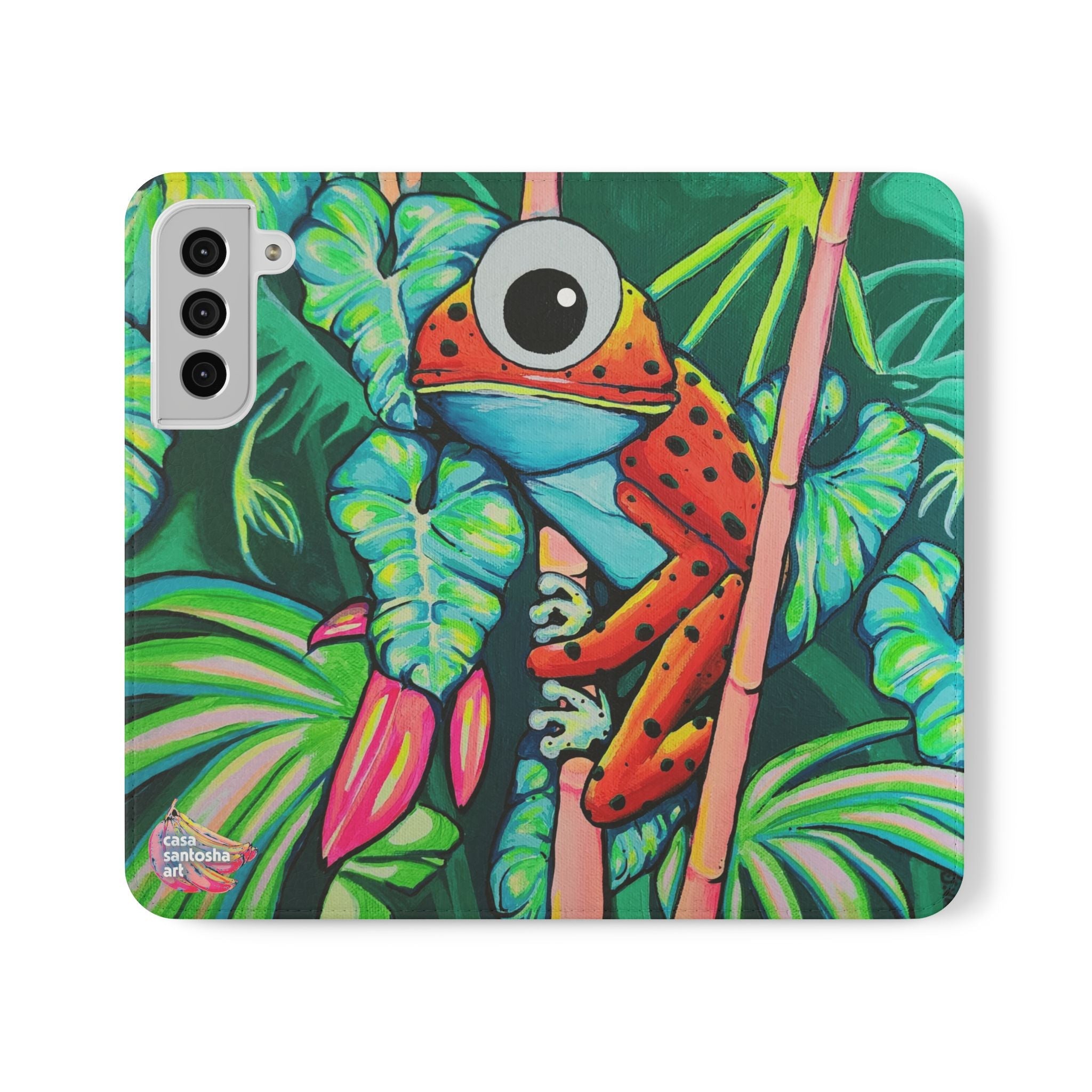 Cyclops Red Frog Flip Phone Case – Wallet Cover with Card Slots