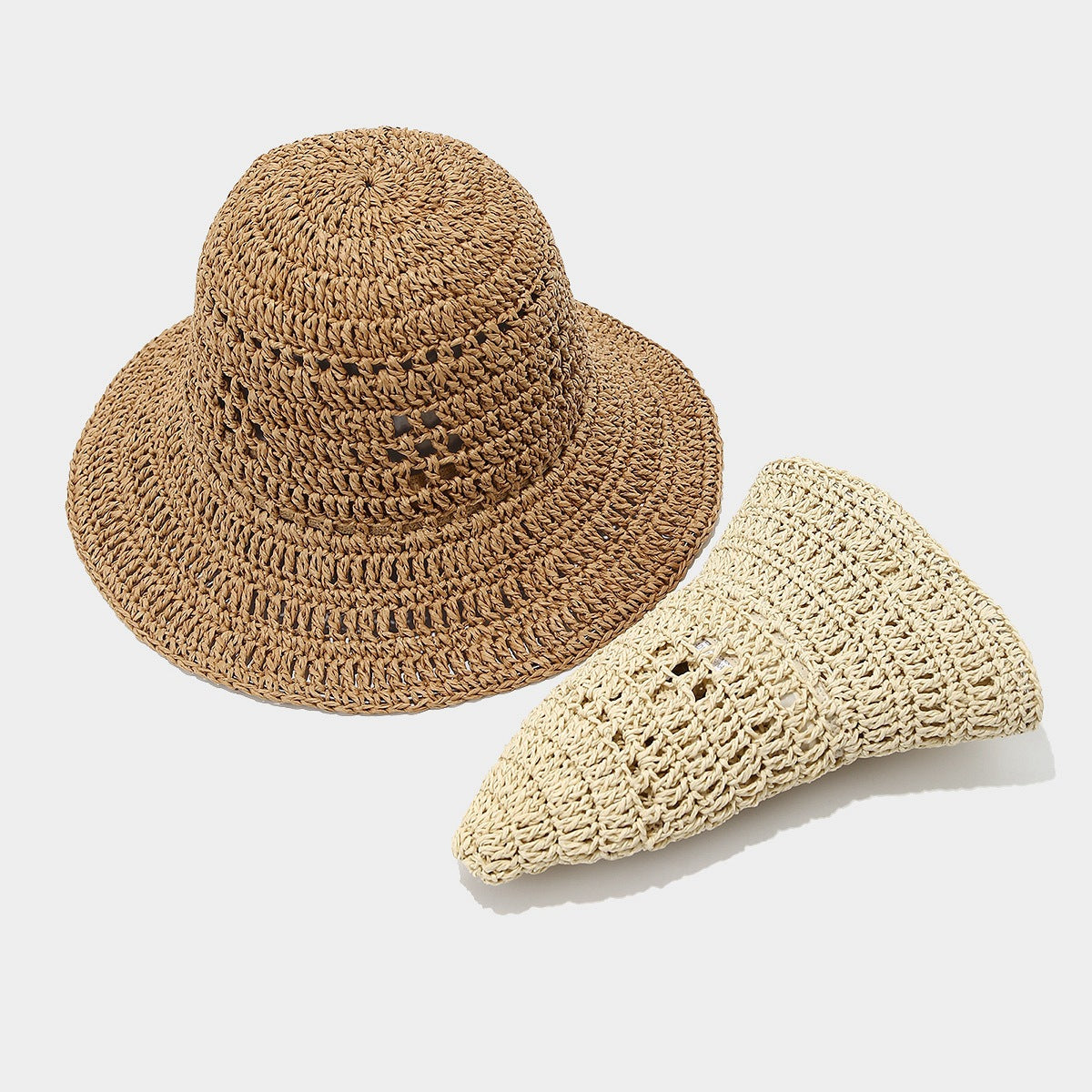 Crocheted Breathable Straw Bucket Hat