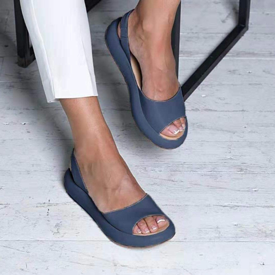Fish Mouth Sling Back Flat Sandals