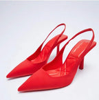 Thin Heel Sling Back Pumps