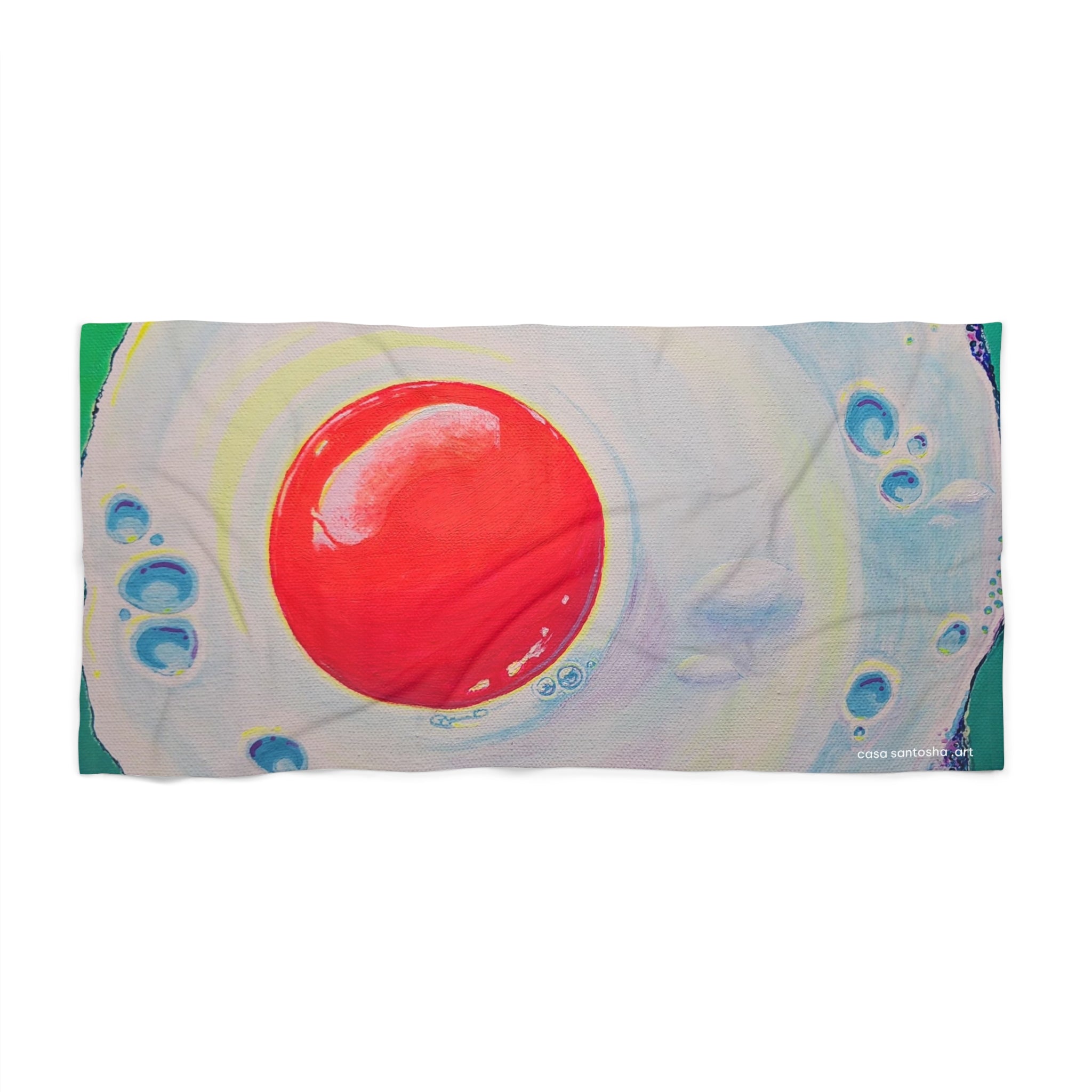 Neon Fried Egg Beach Towel for Summer Fun and Vacation Essentials