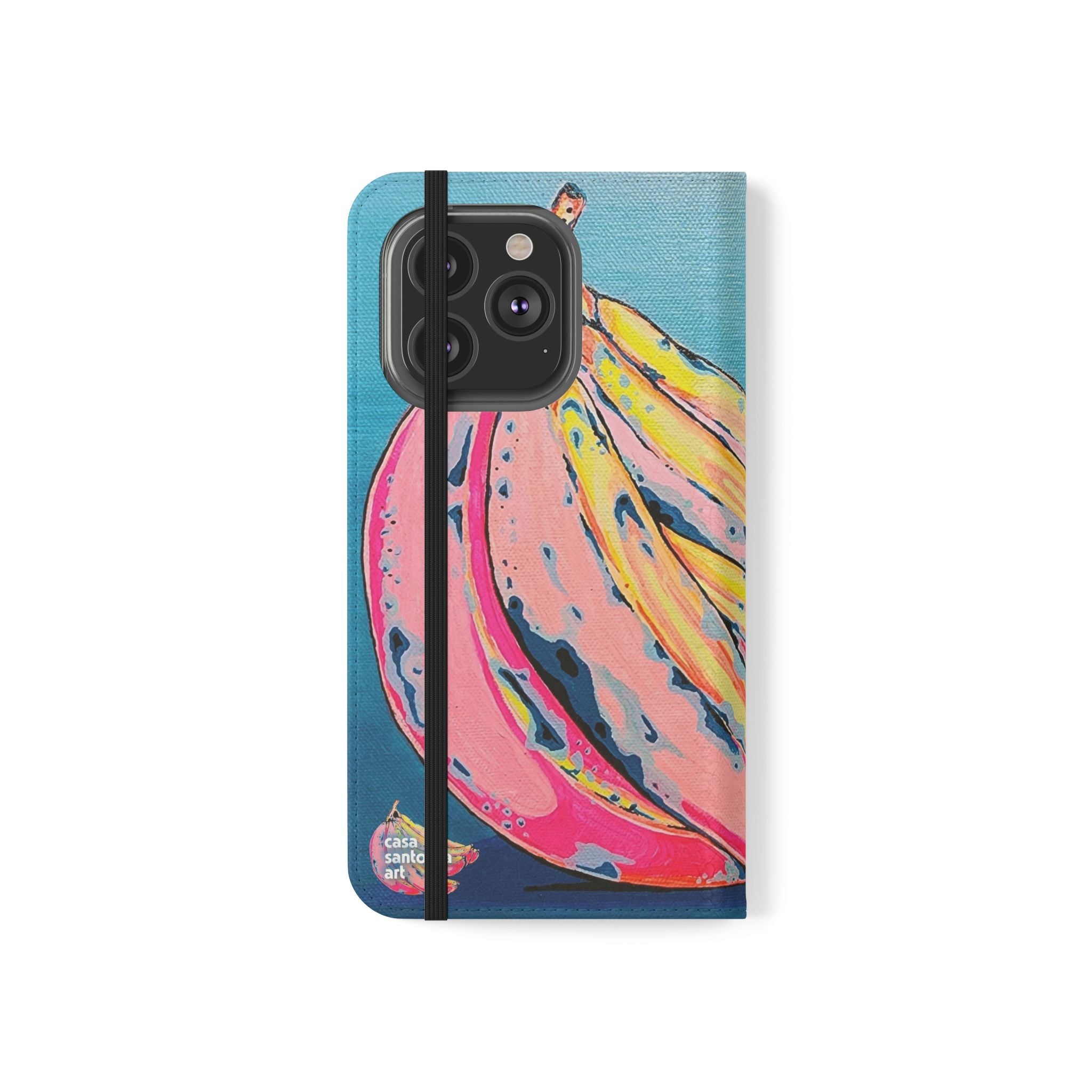 Neon Bananas Flip Phone Case – Wallet Cover with Card Slots