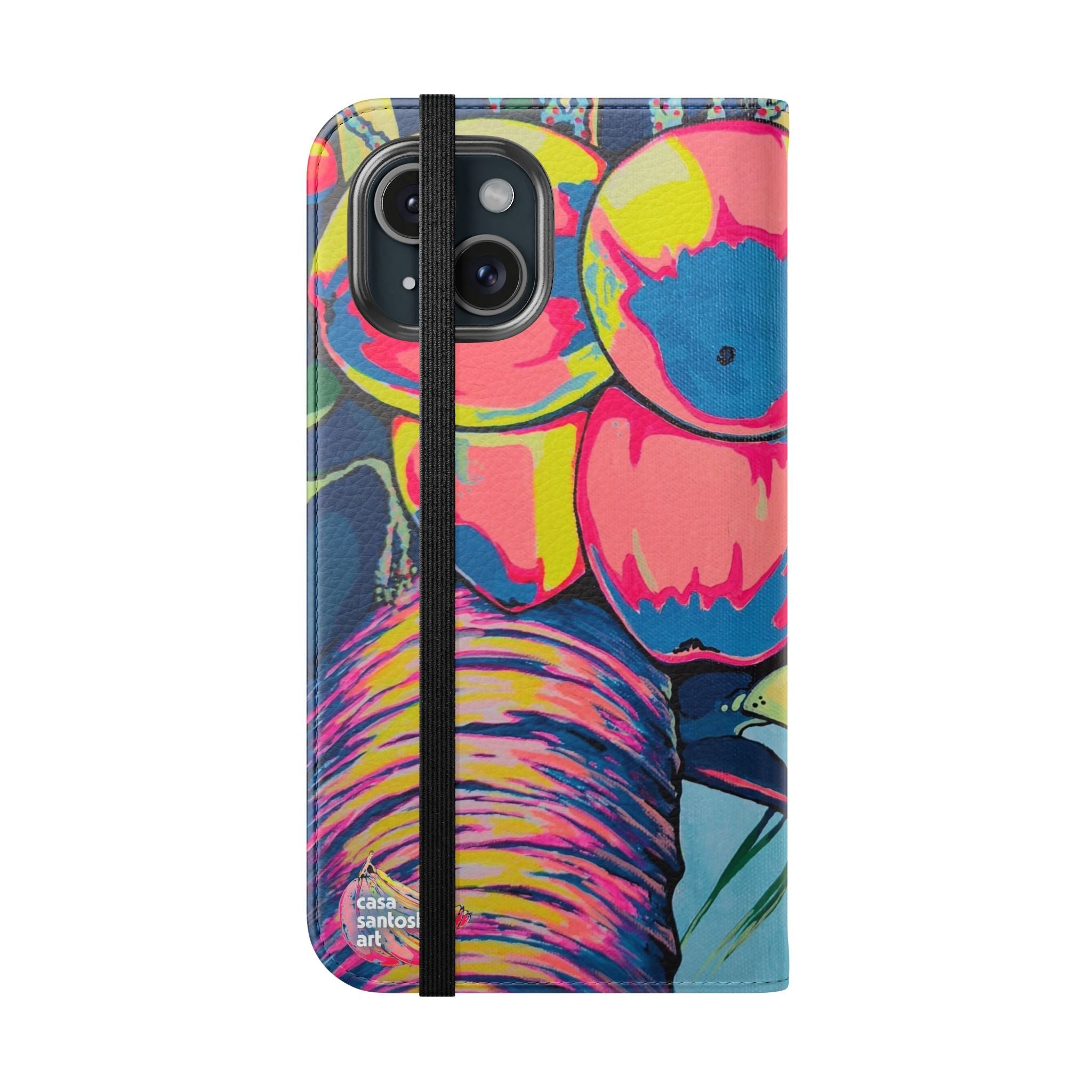 Neon Coconuts Flip Phone Case – Wallet Cover with Card Slots